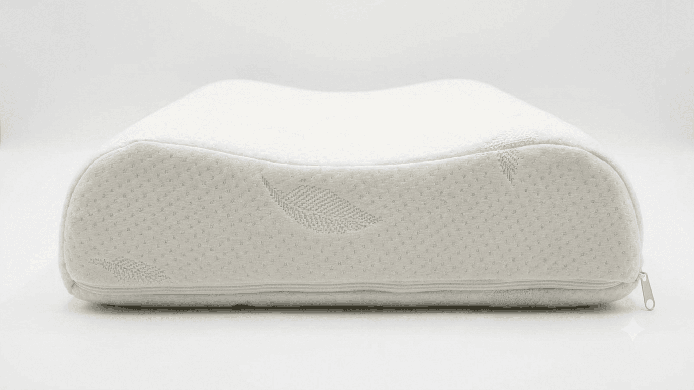 Almohada Memory Foam - Vista lateral con contorno cervical